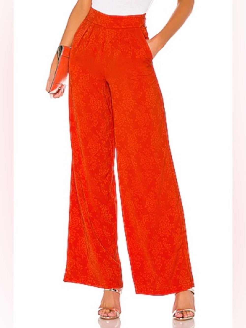 House of Harlow 1960 Vibrant Red Wide-Leg Trousers